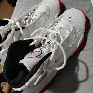 Jordan White and Red Sneakers